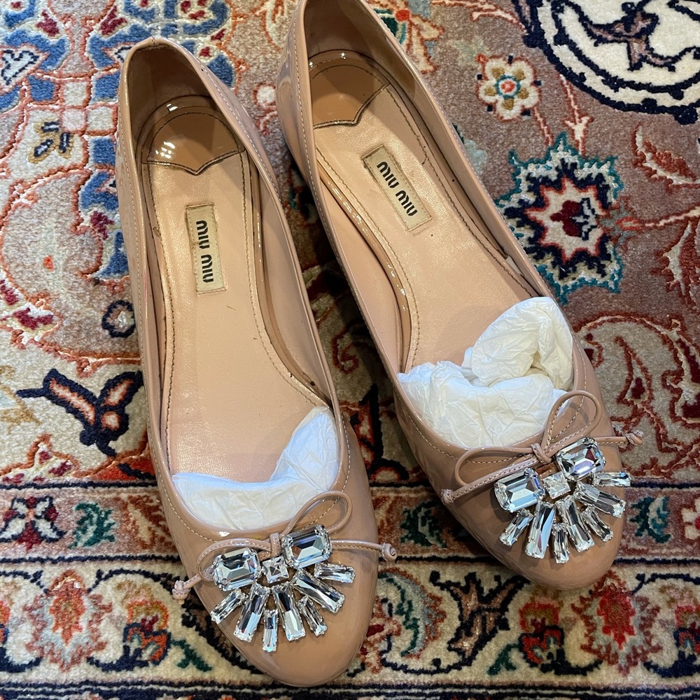 MIU MIU ballerina flats with jewels size 40 Made in Italy - Picture 14 of 16
